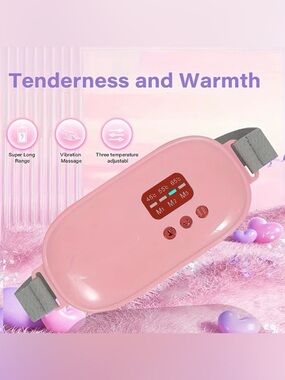 (1) - Portable Heating Pad Belt Rechargeable Warm Compress / Adjustable Settings